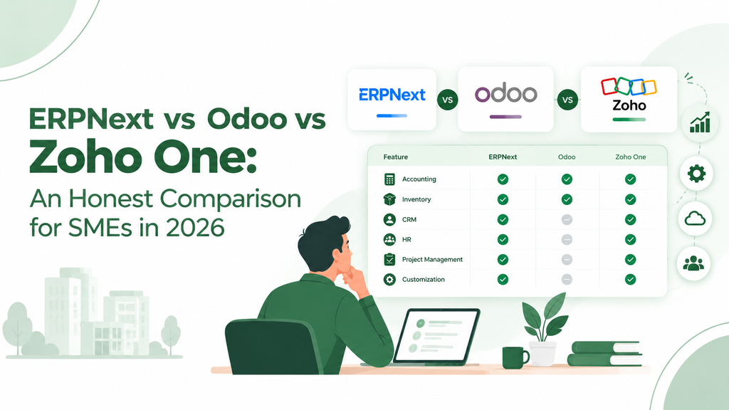 ERPNext vs Odoo vs Zoho One: An Honest Comparison for SMEs in 2026
